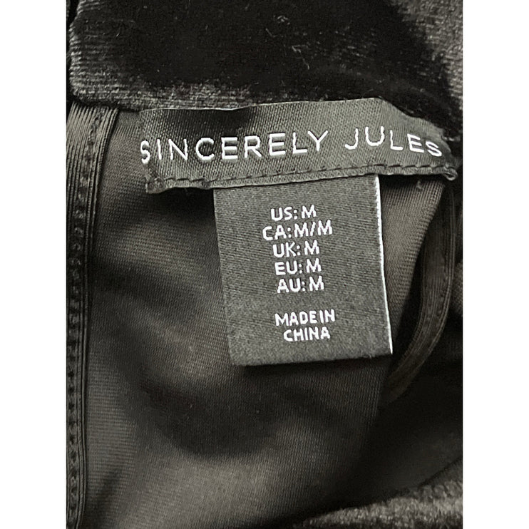 Sincerely Jules Junior's Velour Velvet Cowl Neck Sleeveless Tank Bodysuit Top M