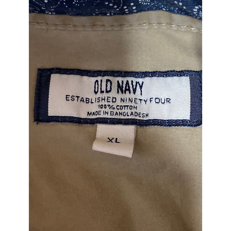 Old Navy Women's Brown Tan Collared Long Sleeve Oversized Pockets Shirt Top XL