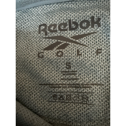 NEW Reebok Golf Blue Sleeveless Tonal Vector Jacquard Polo Shirt Top Size S