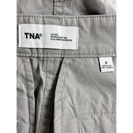 NEW Aritzia TNA Soft Supply Gray Mid Rise Mini Straight Utility Cargo Skirt Sz 2