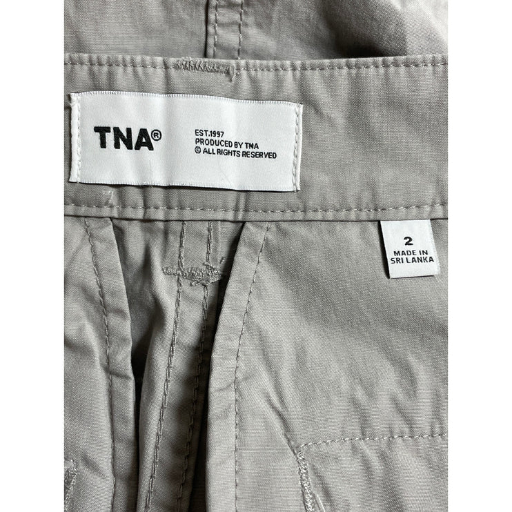 NEW Aritzia TNA Soft Supply Gray Mid Rise Mini Straight Utility Cargo Skirt Sz 2