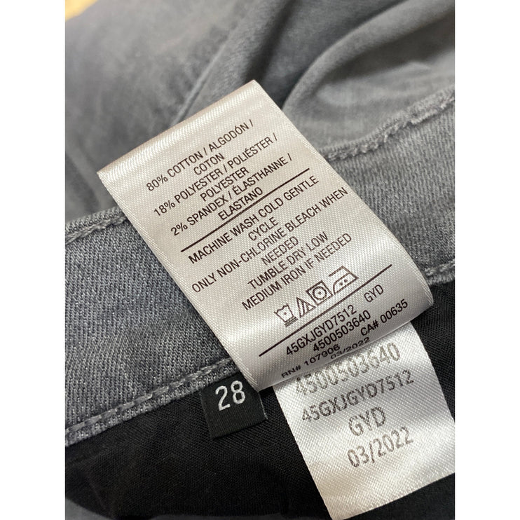 Hudson Women's Gray Mid Rise Distressed Baggy Wide Leg Denim Jeans Pants Size 28