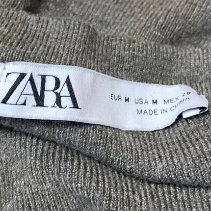 Zara Women's Gray Long Sleeve Knit Button Down Cardigan Sweater Top Size M