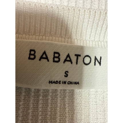 Aritzia Babaton Women's White Rib Knit Sleeveless Cami Crop Sweater Tank Top S