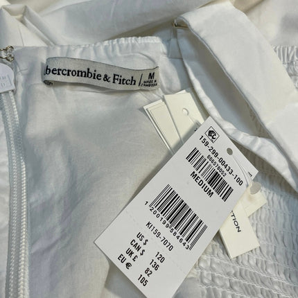 NEW Abercrombie & Fitch Dylan White Sleeveless Corset Fit & Flare Midi Dress M