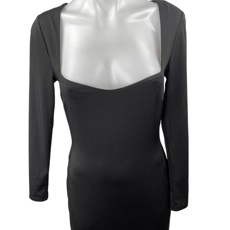 Princess Polly Black Sweetheart Neck Long Sleeve Backless Midi Bodycon Dress 6