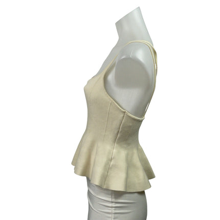 Anthropologie Maeve Cream Sleeveless Cami Camisole Strappy Peplum Tank Top Sz S