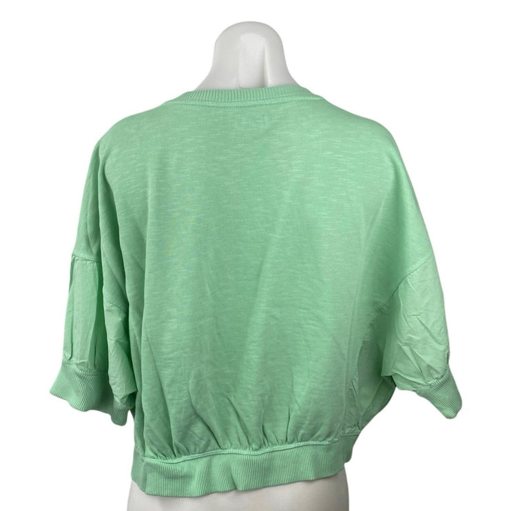 Anthropologie Pilcro Women's Green Dolman Half Sleeve Sweatshirt Blouse Top Sz L