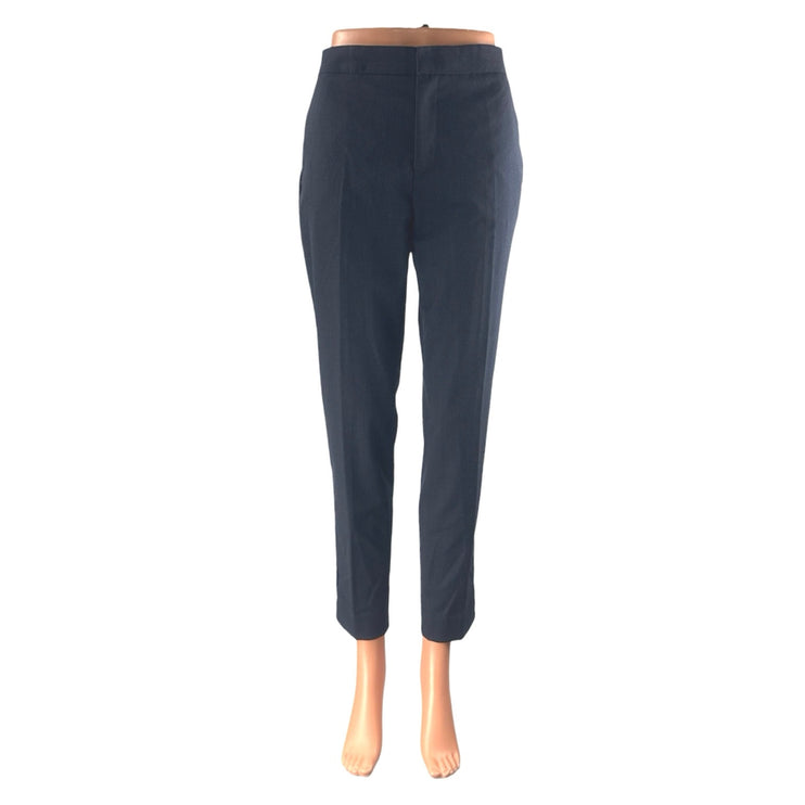 Zara Women's Black High Rise Slim Straight Leg Career Trousers Pants Size 4