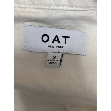 Oat White Collared Short Sleeve Button Down Cargo Playsuit Jumpsuit Romper Sz S