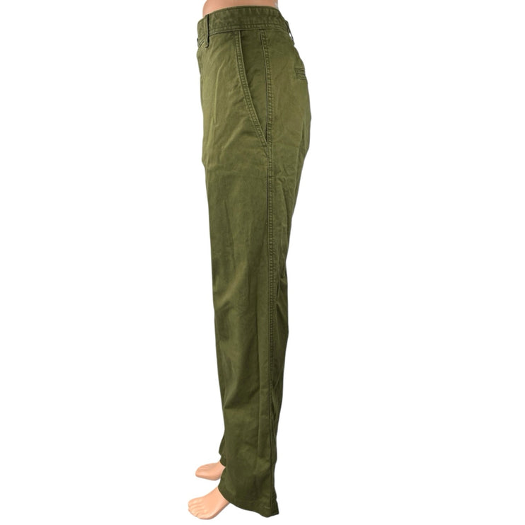 Banana Republic Green High Rise Authentic Chino Straight Ankle Trousers Pants 10