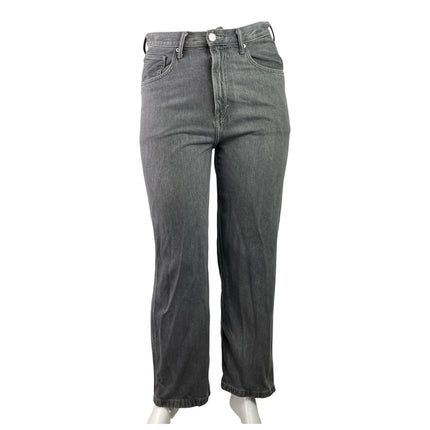 H&M Women's Gray High Rise Relaxed Baggy Fit Straight Leg Denim Jeans Pants 32