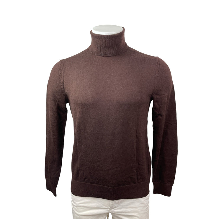 Banana Republic Men's Brown 100% Wool Turtleneck Long Sleeve Sweater Top Size M