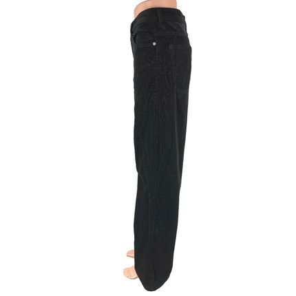 Divided by H&M Women's Black High Rise Ankle Wide Leg Corduroy Pants Size 2