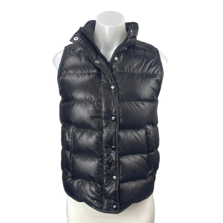 J.Crew Women's Black Insulated Down Zip Up Puffer Quilted Coat Vest Jacket XS