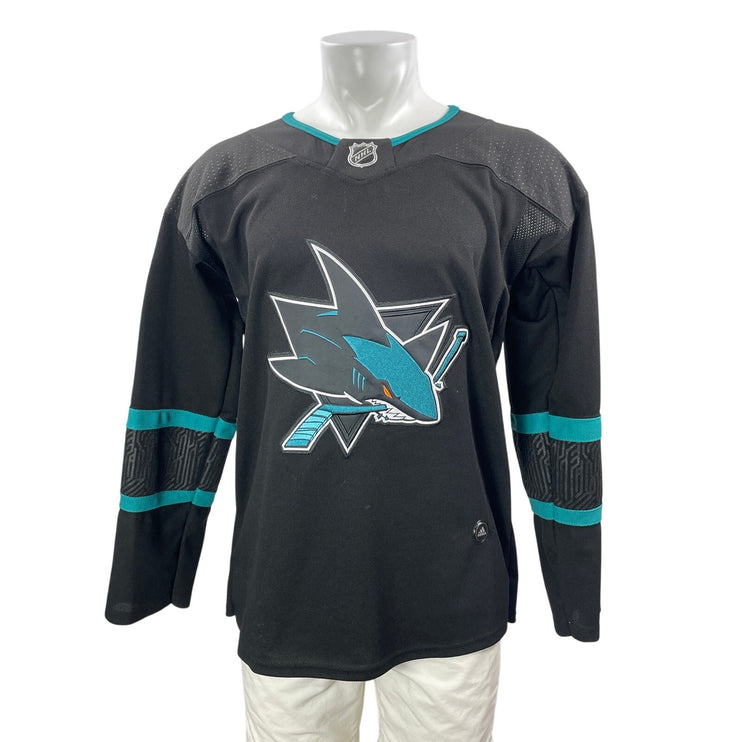 Adidas Climalite San Jose Sharks NHL Stealth Alternate Black Hockey Jersey Sz 50