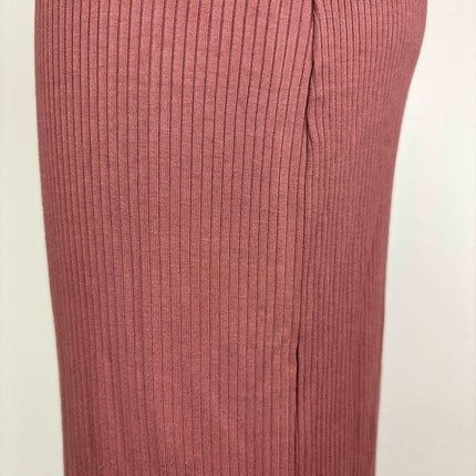 Aritzia Wilfred NWT Janine Rose Pink Ribbed Elastic Pullover Midi Skirt Size SP