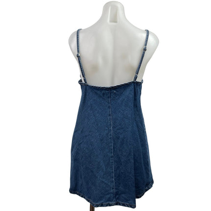 Princess Polly Womens Blue Denim Jean Cutout Sleeveless Cami A Line Mini Dress 6