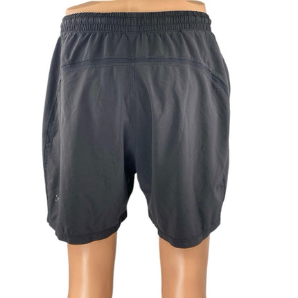 Lululemon Pace Breaker Men's Gray Elastic Waist Pockets Lined Training Shorts L