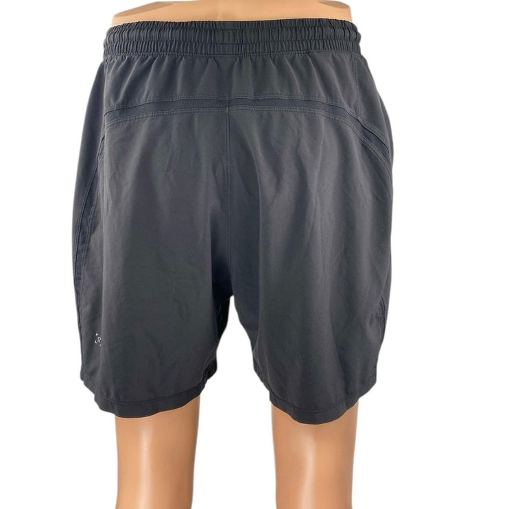 Lululemon Pace Breaker Men's Gray Elastic Waist Pockets Lined Training Shorts L