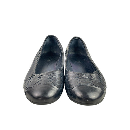 Sesto Meucci Women's Black Faux Leather Vegan Slip On Ballet Flats Shoes Size 10