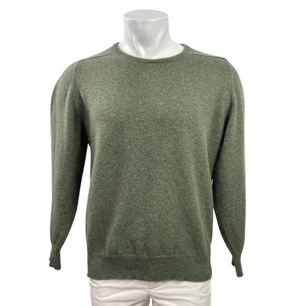 William Lockie 100% Lambs Wool Green Long Sleeve Crew Neck Sweater Top Size L