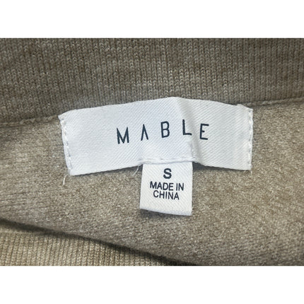 Mable Cream Beige Knit Pull On High Waist Side Slit A Line Mini Skirt Size S