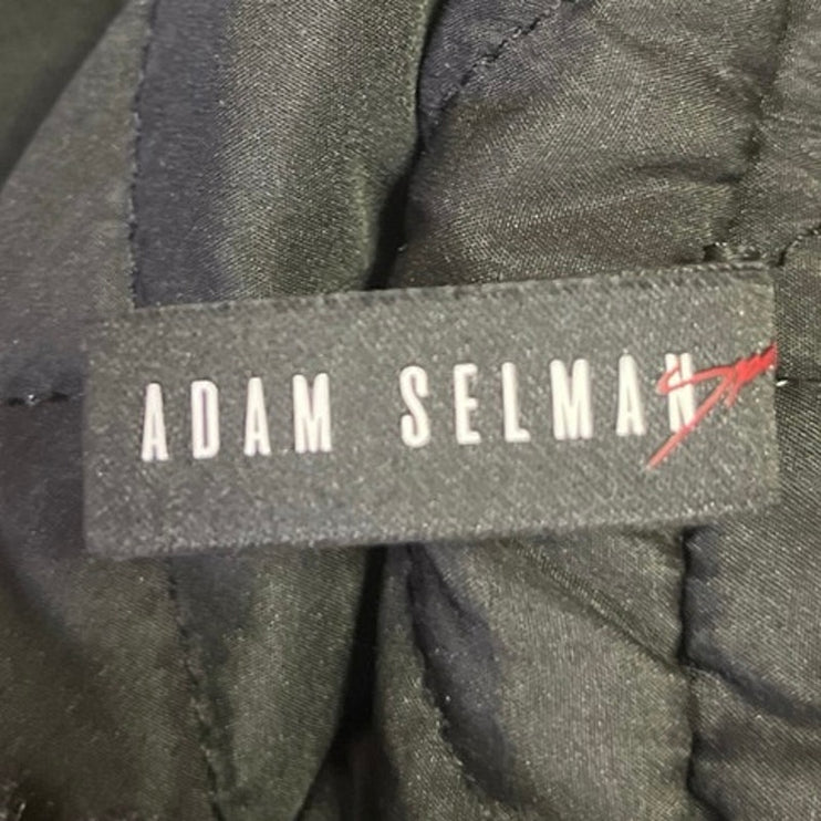 Adam Selman Black Sleeveless Teddy Fleece Sherpa Zip Hooded Vest Coat Jacket S