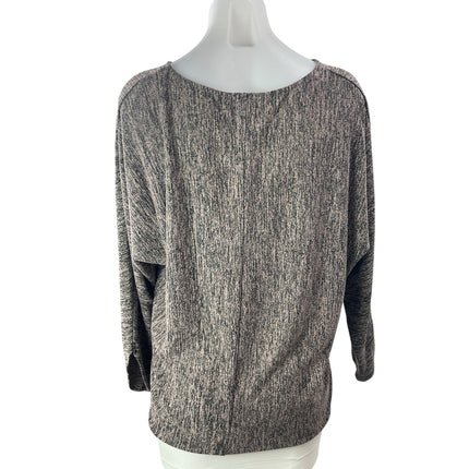COS Women's Gray Long Sleeve Boat Neck Knit Pullover T Shirt Blouse Top Size M