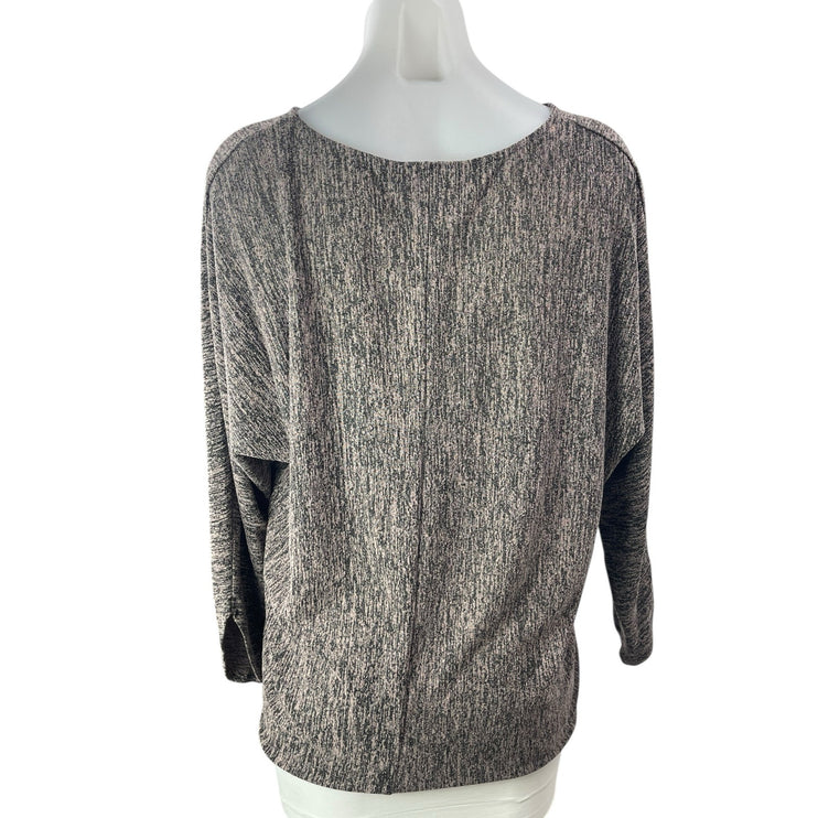 COS Women's Gray Long Sleeve Boat Neck Knit Pullover T Shirt Blouse Top Size M