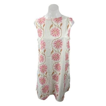 NEW Commense Aftersun Bloom Pink Floral Sleeveless Tunic Mini Tank Shirt Dress M