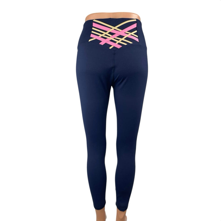 Fabletics PowerHold Women's Blue Mid Rise Skinny Yoga Athletic Leggings Pants M