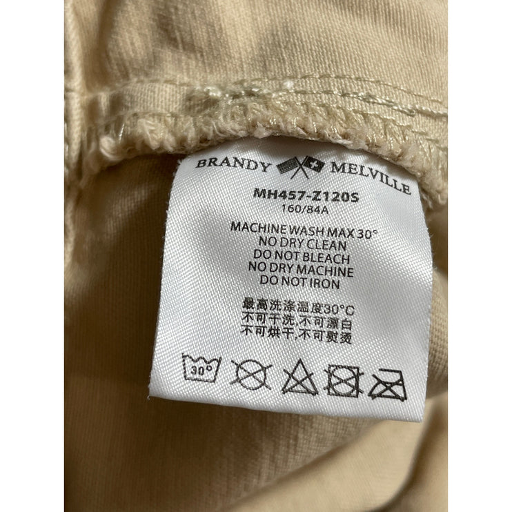 Brandy Melville Women's Khaki High Waisted Mini Straight Cargo Skort Skirt 2-4