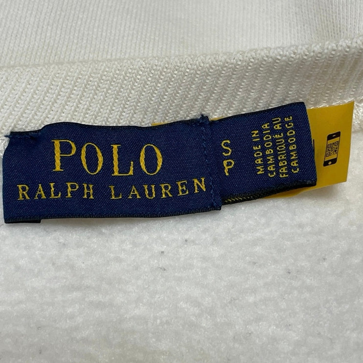 Polo Ralph Lauren Travel Cream Fleece Long Sleeves Patchwork Sweatshirt Top SP