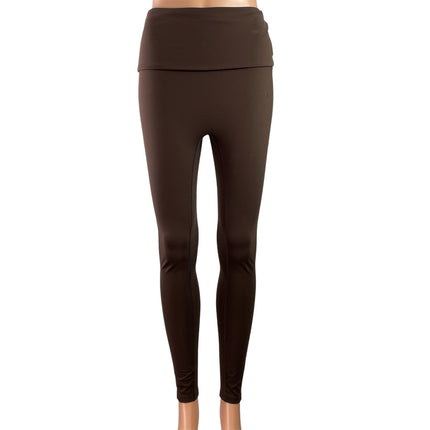 MP Womens Brown Mid Rise Skinny Activewear Workout Yoga Leggings Pants Size M