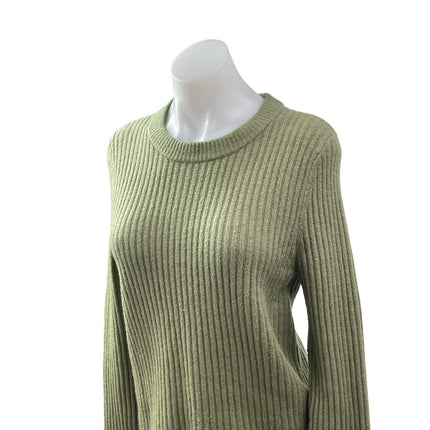 Abercrombie & Fitch Women's Green Ribbed Knit Long Sleeve Sweater Top Size M