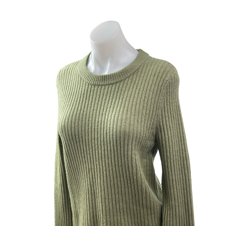 Abercrombie & Fitch Women's Green Ribbed Knit Long Sleeve Sweater Top Size M