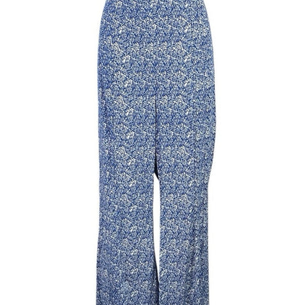 NEW Valija Cascals Blue High Waisted Front Slit Boho Wide Leg Trousers Pants L