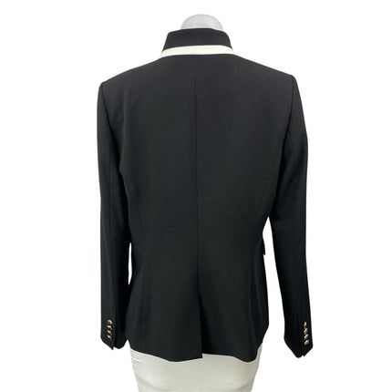 Calvin Klein Black Long Sleeves Flap Pocket Single Breasted Blazer Coat Jacket 8