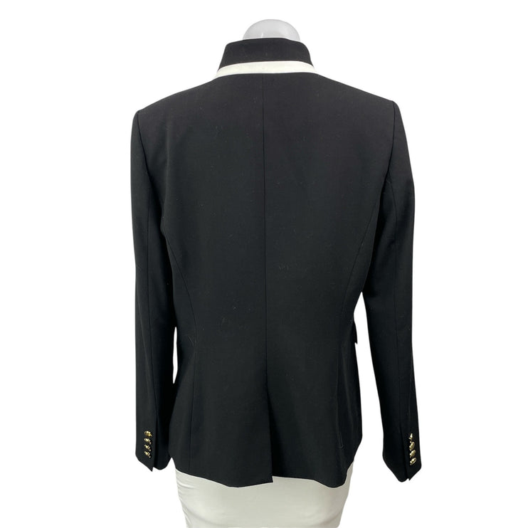 Calvin Klein Black Long Sleeves Flap Pocket Single Breasted Blazer Coat Jacket 8