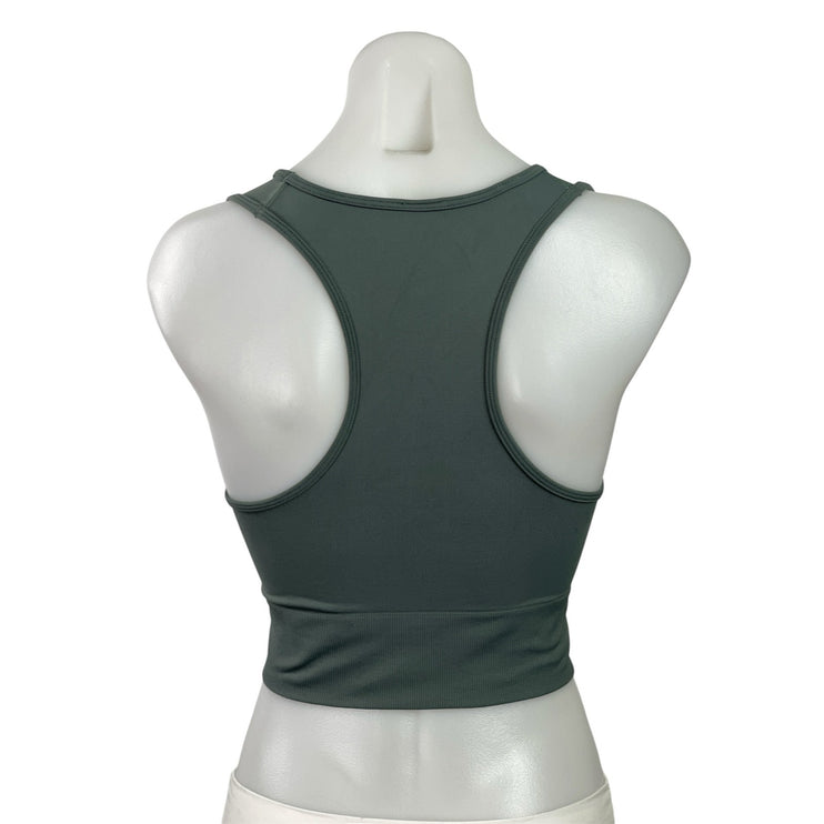 Gymshark Everyday Green Seamless Sleeveless Active Sports Bra Crop Tank Top Sz S
