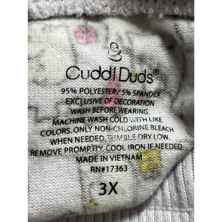 Cuddl Duds Women's Gray Polar Bears Long Sleeve Sweater Pajama Pants Set Size 3X