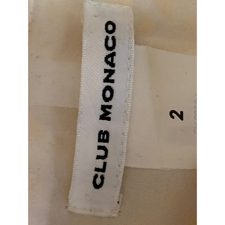 Club Monaco Women's Cream Yellow Spotted Pola Dot Side Zip Mini Pencil Skirt 2