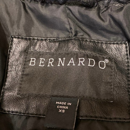 Bernardo Women's Black Faux Leather Vegan Long Sleeve Biker Motorcycle Jacket XS