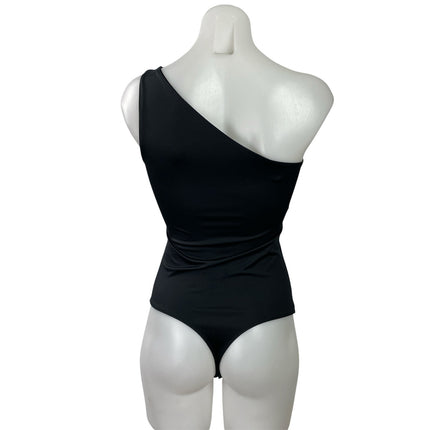 Abercrombie & Fitch Womens Black Sleeveless One Shoulder Bodysuit Tank Top Sz S