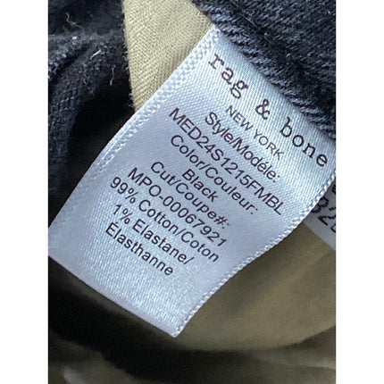 Rag & Bone Men's Black Washed Denim Slim Fit High Rise Skinny Jeans Pants 31-32