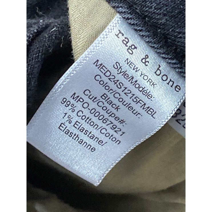 Rag & Bone Men's Black Washed Denim Slim Fit High Rise Skinny Jeans Pants 31-32