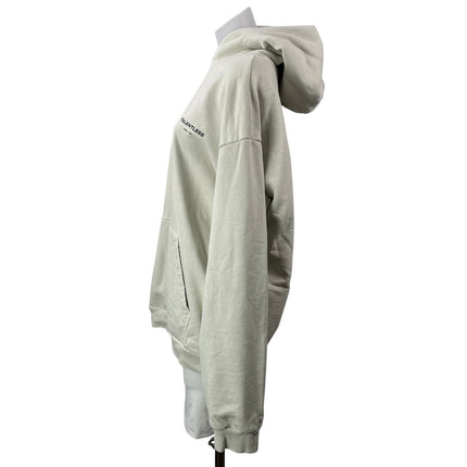 Talentless Women's Cream Long Sleeves Logo Pocket Hoodie Hooded Sweatshirt Sz L
