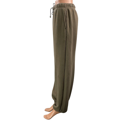 Elwood Women's Olive Green High Waisted Drawstring Casual Trouser Sweatpants XL
