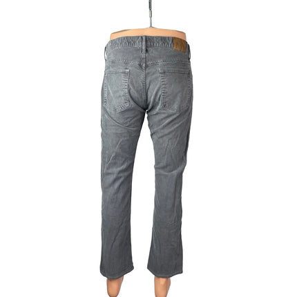 Gap Men's Gray Corduroy Slim Fit Mid Rise Trousers Pants Denim Jeans Size 32x30